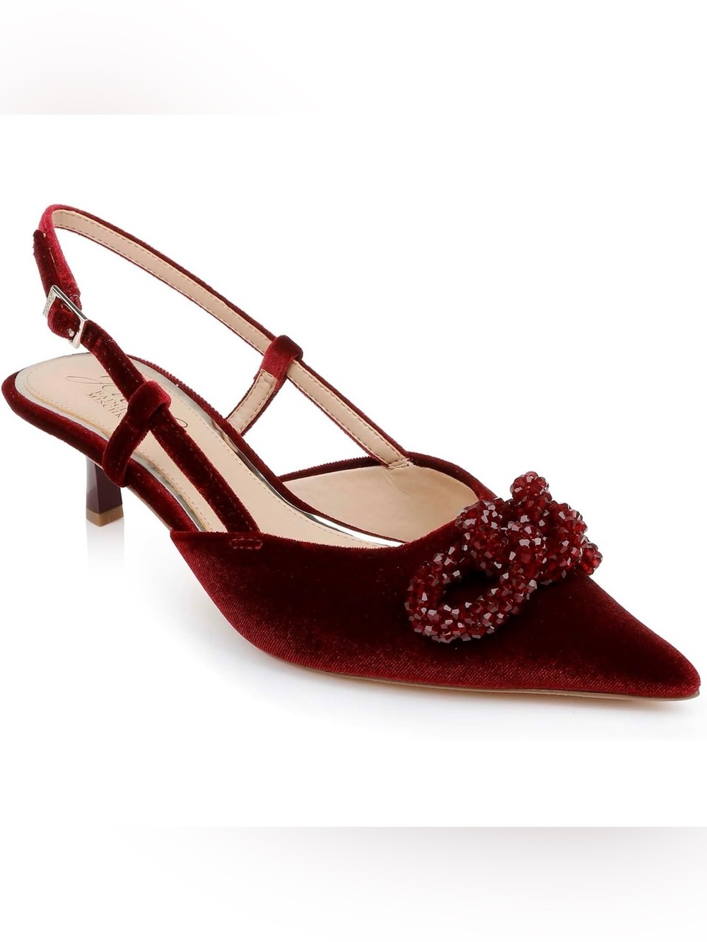 NWT- Jewel Badgley Mischka 'Tabitha Borvel' Kitten Heel Velvet Slingback